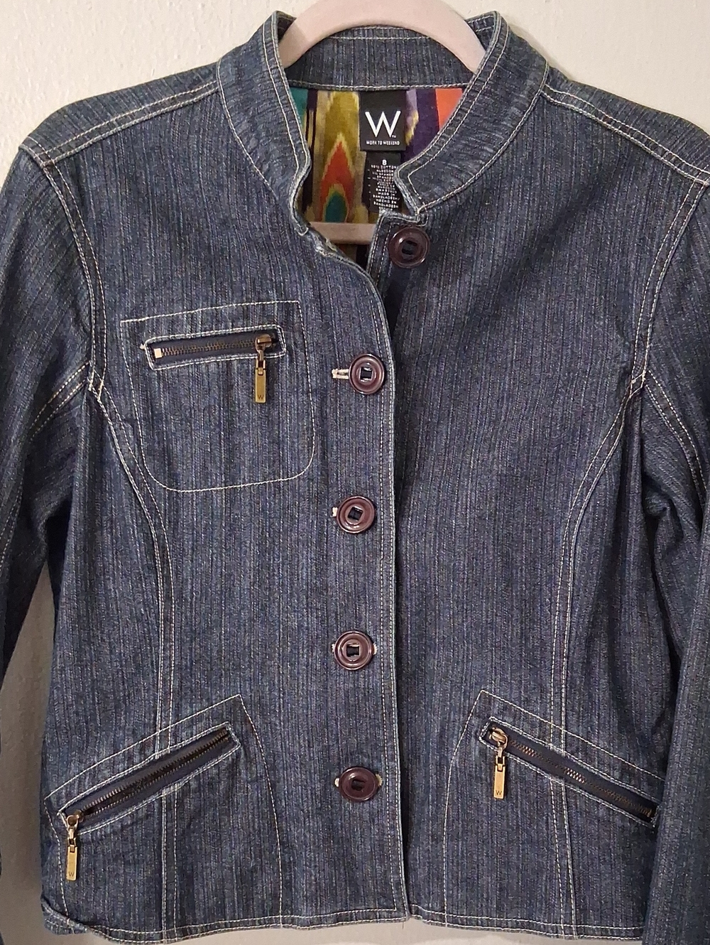Denim Cropped Jacket / Button Up - Picture 4 of 10